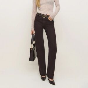 The Reformation Val 90s Mid Rise Straight Jeans ‘Mole’